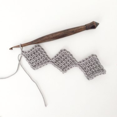 Row 1 Entrelac complete