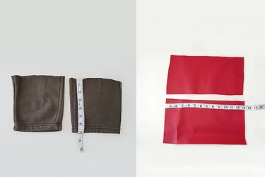 measuring and cutting the lower leg pieces