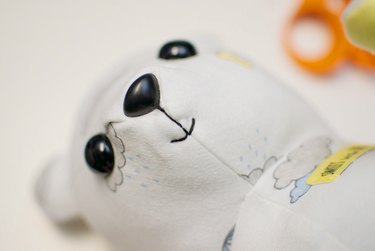 embroidered mouth on teddy bear