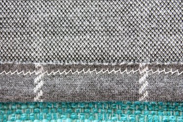 Back view of the hem sewn with a double needle.