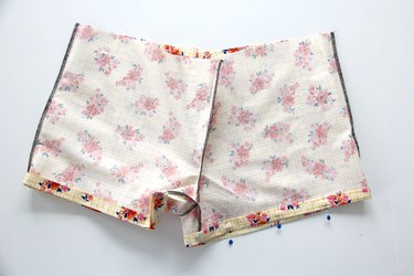 Hem the bottom of the shorts