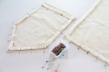Pinning edges of flag