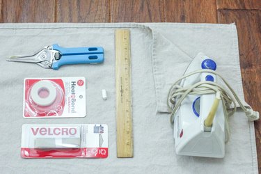 Supplies needed to re-cover patio cushions with canvas drop cloth