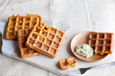 Waffles with chutney