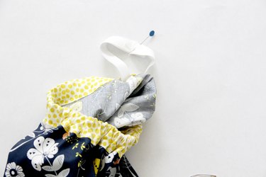 Pin and sew elastic ends together