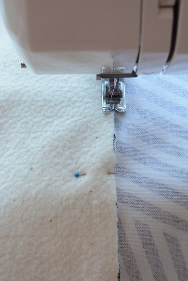 Zigzag the batting to the fabric.