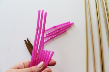 Cut the bendy straws.