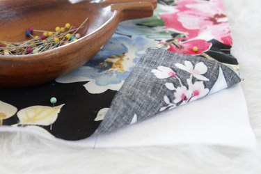 Place fabric onto batting