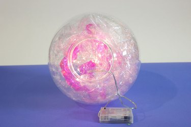 fairy lights inside globe
