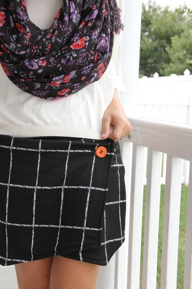 Shorts refashion into this asymmetrical wrap skort