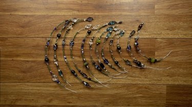 Beading wire for DIY glass beaded garden sparkler.