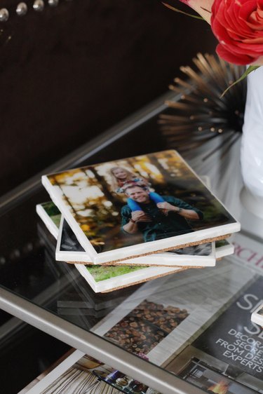 Side detail of Instagram coasters