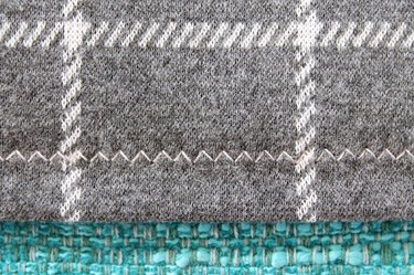 Front view of hem sewn with a zig zag stitch.