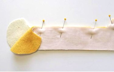 pinning the felt and lining