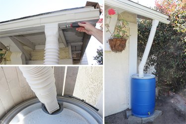 attaching the flex-a-spout to the rain gutter