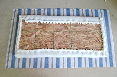 lay out fabric for upholstered seat