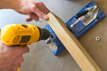 Drill pocket holes.