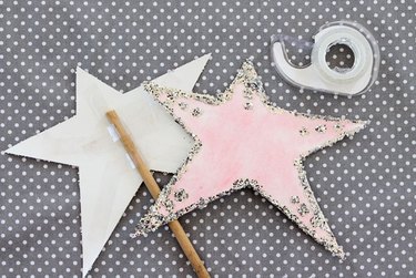 glue and glitter wand stars