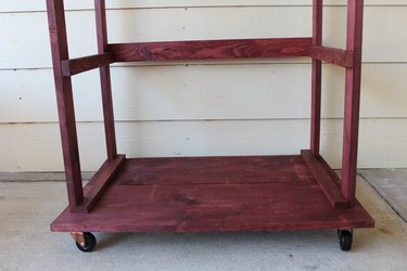 four wheels installed on the laundry cart