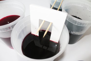 Dip dyeing a light switch plate
