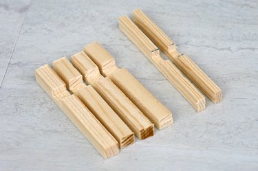 legs and stretchers with notches cut