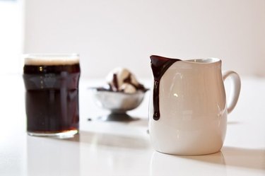 Homemade chocolate stout fudge sauce.