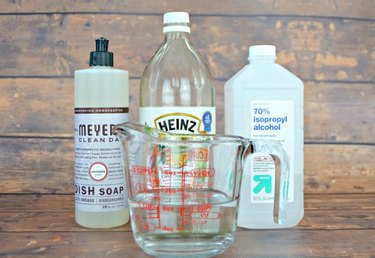 You need water, vinegar, isopropyl alcohol, dish soap and spray bottle.
