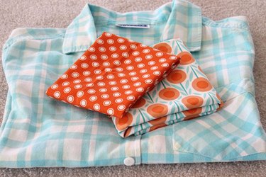 Fabric for an apron shirt made out of a men's shirt