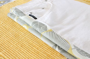 finished pants with fabric gussets