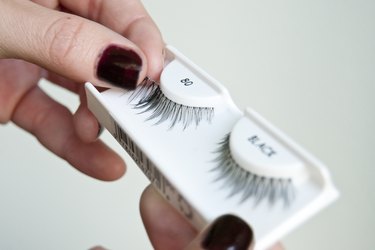 a pair of false eyelashes
