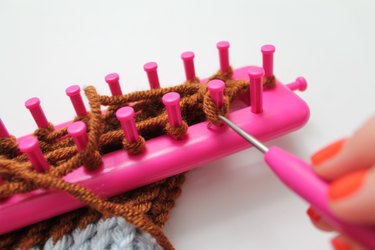 Binding off of the loom.