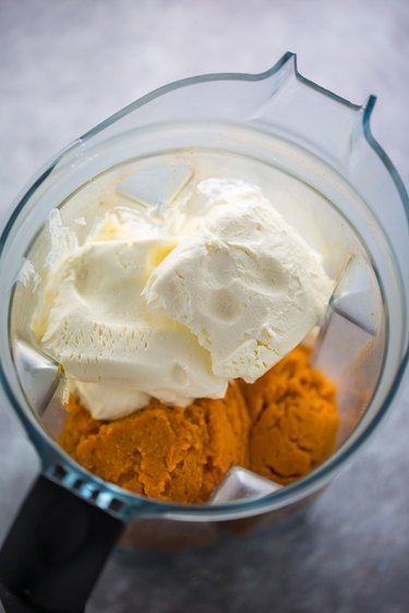 Beat cream cheese, pumpkin, and sour cream smooth.