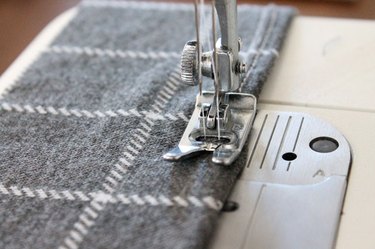 Use the double needle to sew the hem.