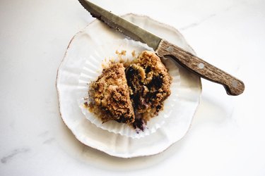 A perfect muffin ready for eating!