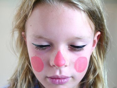 Black liner on the eyelid.