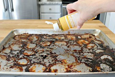 how to get burned food off baking pans naturally