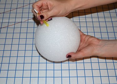 Step 1- Pierce 6" Foam Ball