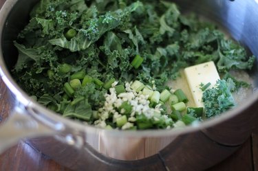 Pot of vegetable greens