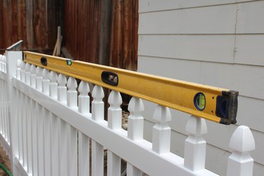checking levelness on fence panels