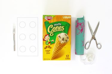 scissors wrapping paper tape cardboard box download template cutting tool
