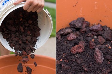 Adding the layer of rocks on the bottom