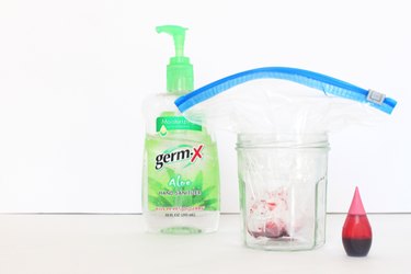 hand sanitizer + pasta