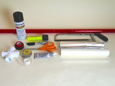 All supplies needed to make the lightsaber.