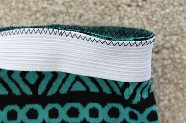Zig zag stitch elastic to skirt