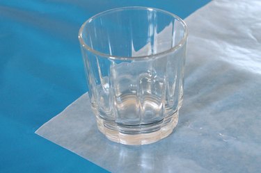 Use a glass for a pattern weight.