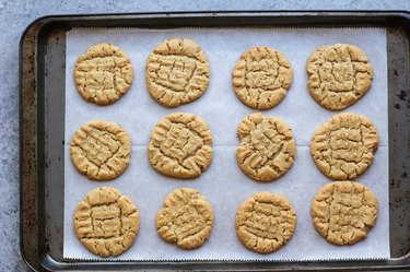 Tray of peanut butter cookies