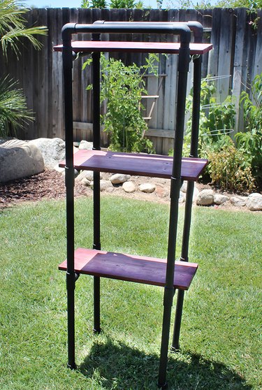 finished pvc pipe shelf