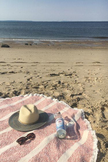Completed round beach towel