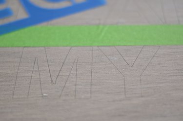 Pencil outlined for stencil sign