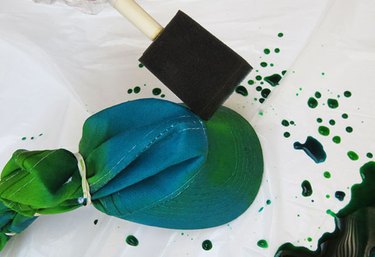 Smooth dye with foam brush.
